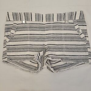 Shorts Gray Aztec High Rise Pull-On Linen Blend Size 7/28